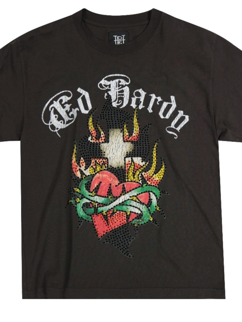 Ed Hardy Cross Heart Oversized Short Sleeve Tee Size XL